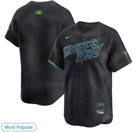 Men Tampa Bay Rays blank black Nike City Connect MLB Limited Jersey-0